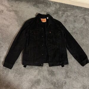 Black washed denim jacket